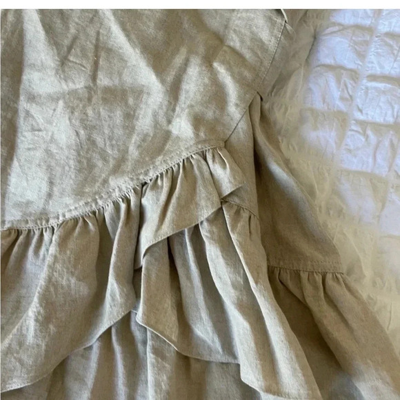 Isabel Marant beige tempster ruffle wrap linen skirt - Picture 7 of 9